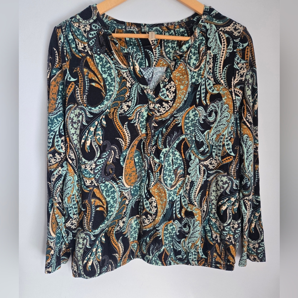 SOYA CONCEPT Paisley Print Organic Cotton Blend Top